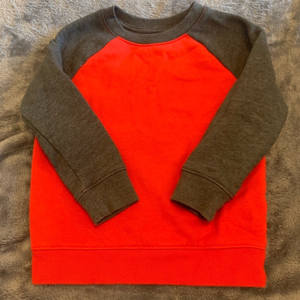 Cat & Jack Red and Gray Sweatshirt Classic Crew Neck